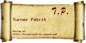 Turner Patrik névjegykártya